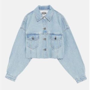Zara cropped denim jacket